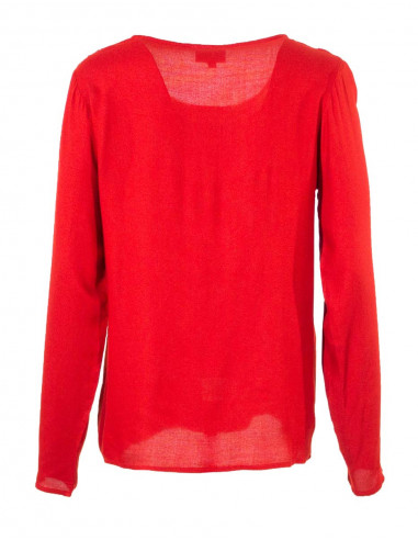 Blusa viscosa bordada mangas largas