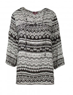 Blusa viscosa mangas 3/4 estampado negro y blanco 2