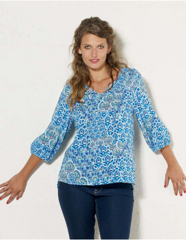 Blusa viscosa mangas 3/4 estampado funny