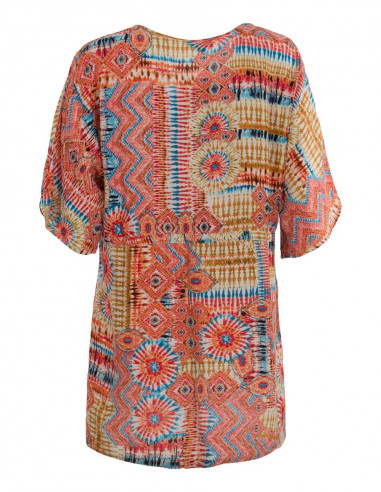 Blusa viscosa mangas cortas estampado live