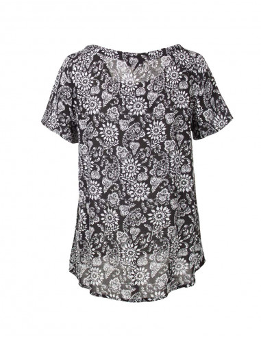 Blusa viscosa mangas cortas estampado florecilla