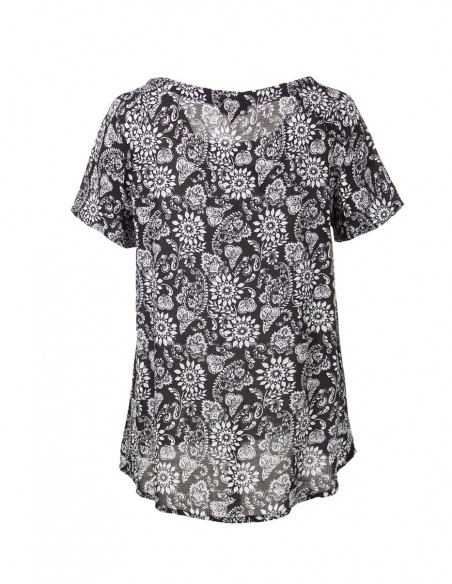 Blusa viscosa mangas cortas estampado florecilla