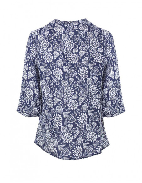 Blusa viscosa mangas 3/4 estampado florecilla