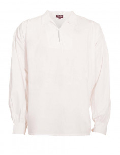 Camisa h algodon popeline Blanco con cuello 2