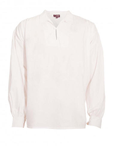 Camisa h algodon popeline Blanco con cuello