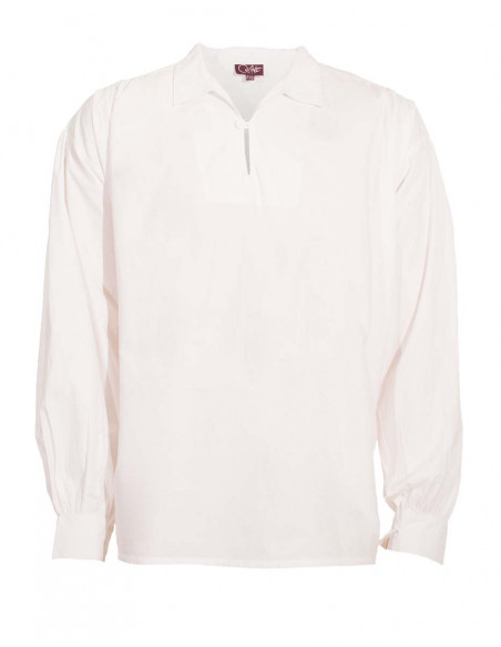 Camisa h algodon popeline Blanco con cuello