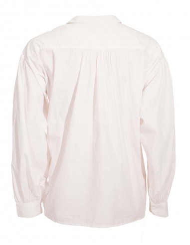 Camisa h algodon popeline Blanco con cuello