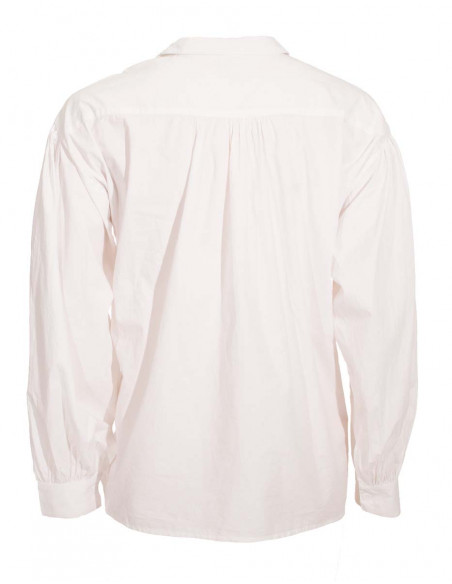 Camisa h algodon popeline Blanco con cuello