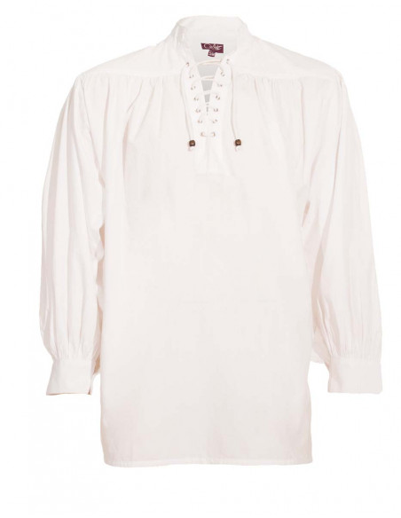 Camisa h algodon popeline Blanco con lazos