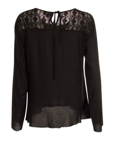 Blusa viscosa bordada mousse crepe