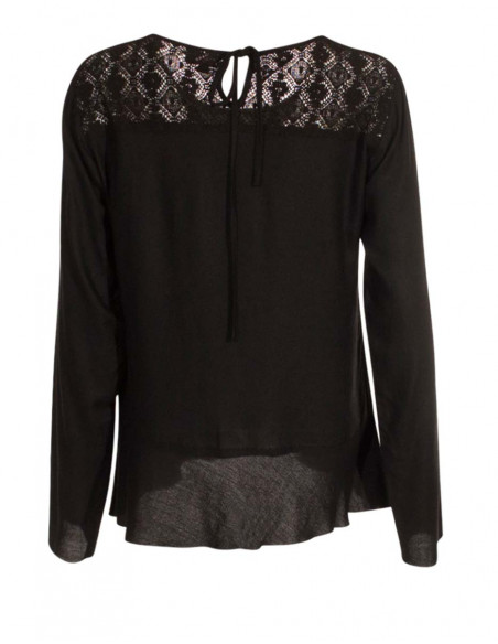 Blusa viscosa bordada mousse crepe
