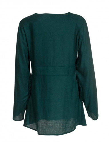 Blusa viscosa bordada mousse crepe