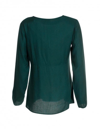 Blusa viscosa bordada mousse crepe