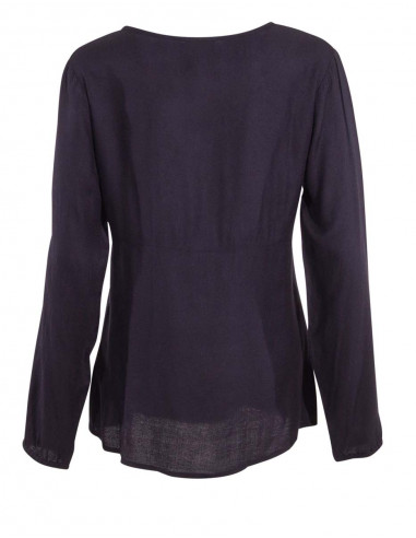 Blusa viscosa bordada mousse crepe