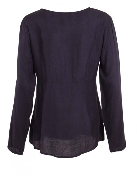 Blusa viscosa bordada mousse crepe