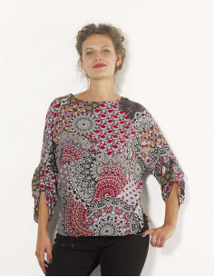 Blusa viscosa estampado camaleón