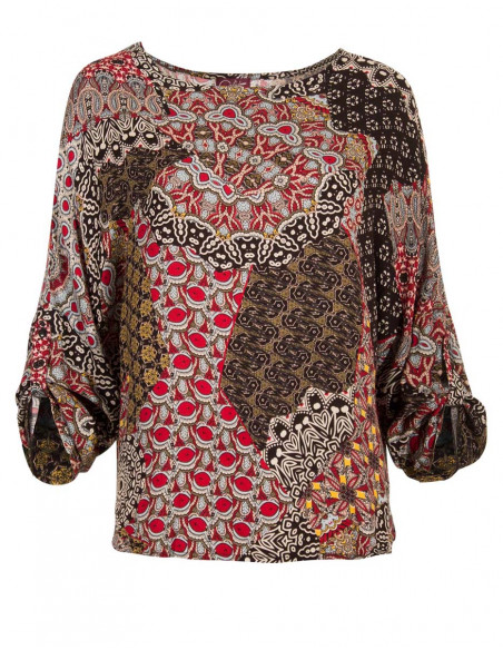 Blusa viscosa estampado camaleón
