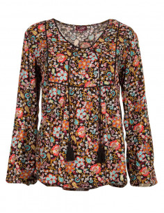 Blusa viscosa twill estampado primavera 2