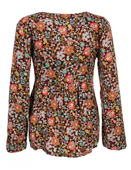 Blusa viscosa twill estampado primavera