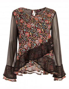 Blusa mousseline poliéster estampado primavera 2