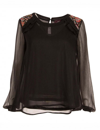 Blusa mousseline poliéster estampado primavera