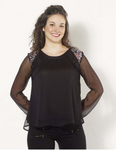 Blusa mousseline poliéster estampado primavera