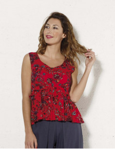 Blusa viscosa sin mangas estampado rock 2