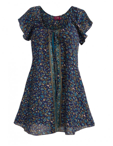 Blusa poliester mangas cortas sari