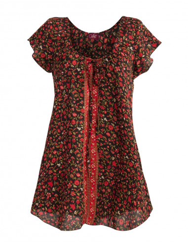 Blusa poliester mangas cortas sari