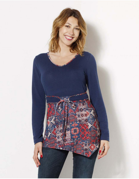 Blusa malla 97% poliéster 3% elastano estampado delhi