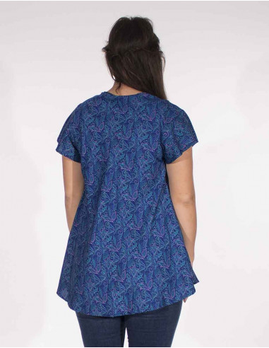 Blusa poliester mangas cortas sari