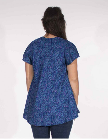 Blusa poliester mangas cortas sari