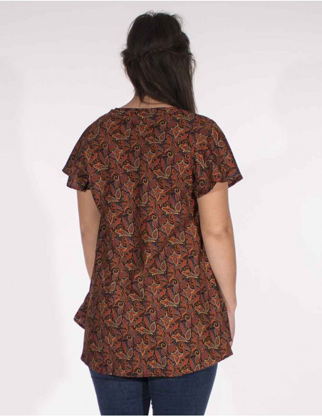 Blusa poliester mangas cortas sari