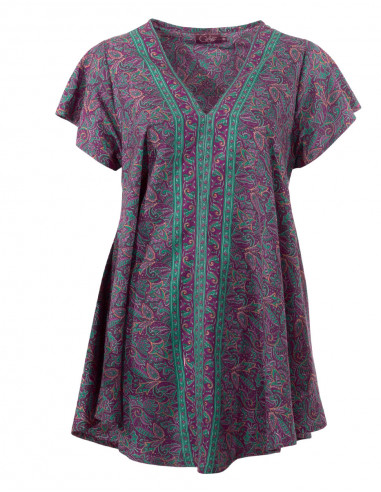 Blusa poliester mangas cortas sari