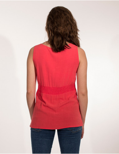 Blusa 88% viscosa 12% lino sin mangas