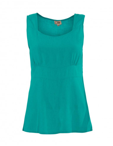 Blusa 88% viscosa 12% lino sin mangas