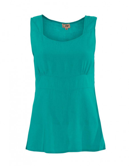 Blusa 88% viscosa 12% lino sin mangas