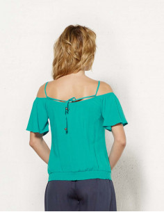 Blusa 88% viscosa 12% lino mangas cortas 2