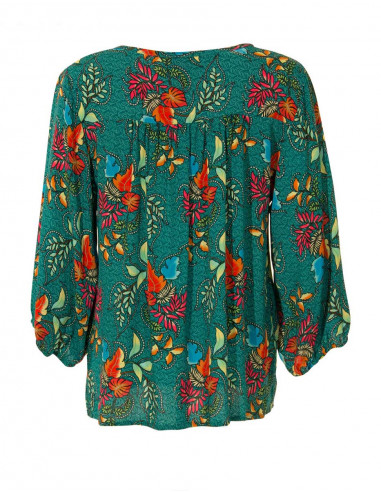 Blusa viscosa mangas 3/4 estampado grappe