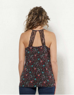 Top viscosa espalda encaje estampado antika 2