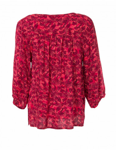 Blusa viscosa mangas 3/4 estampado canarios