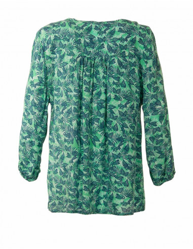 Blusa viscosa mangas 3/4 estampado canarios