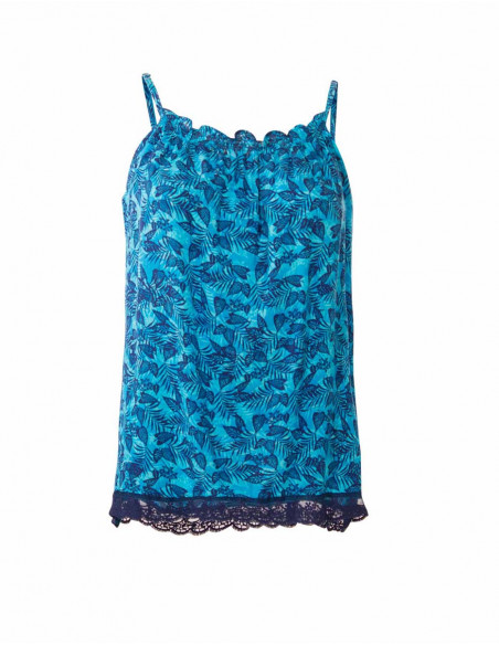 Blusa viscosa tirantes estampado canarios