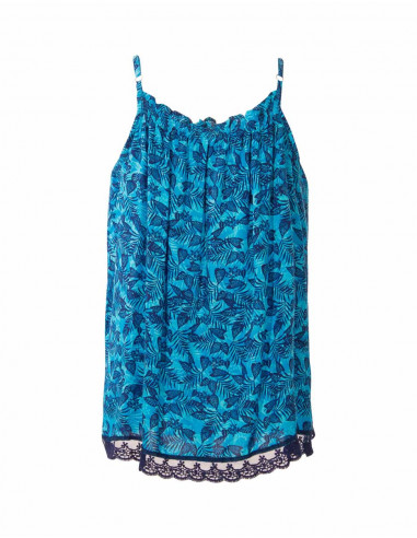 Blusa viscosa tirantes estampado canarios