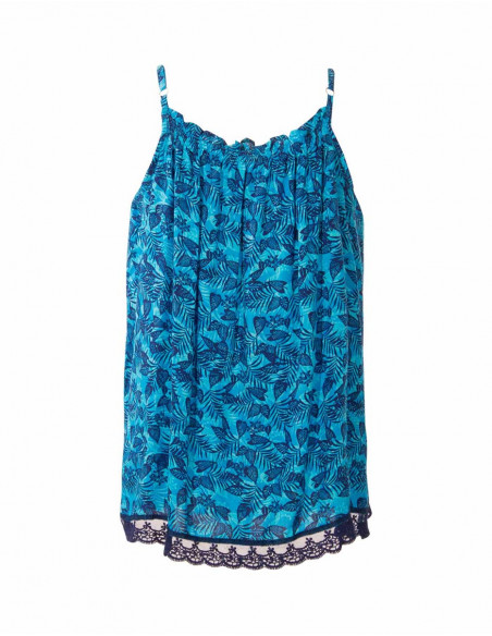 Blusa viscosa tirantes estampado canarios