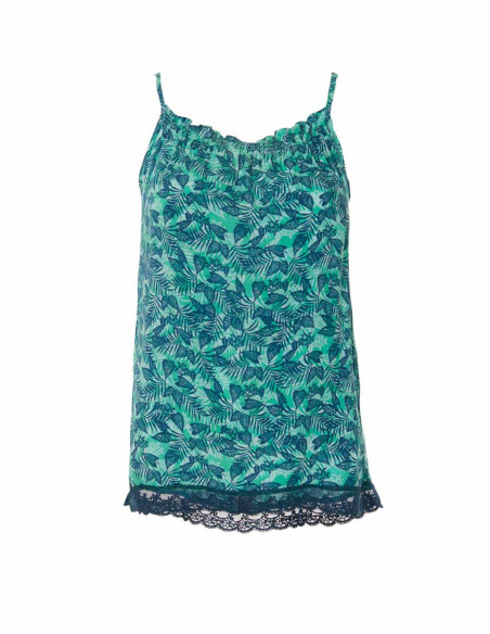 Blusa viscosa tirantes estampado canarios