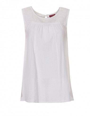 Blusa crepe de algodon sin mangas