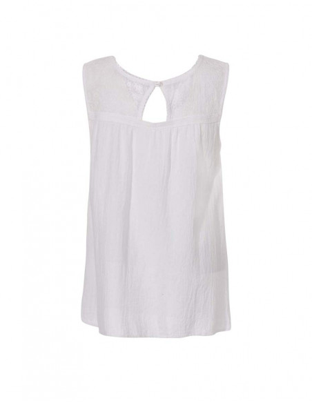 Blusa crepe de algodon sin mangas