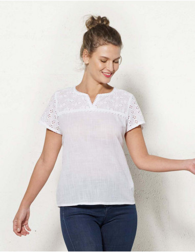 Blusa algodon mangas cortas