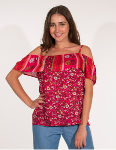 Blusa viscosa tirantes estampado indiana 2